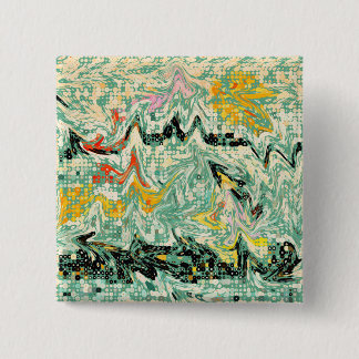 Retro Groovy Marmer Swirl Abstract Patroon Vierkante Button 5,1 Cm