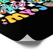 Retro Groovy Math Teacher Funny Back To School Gif Poster (Hoek)