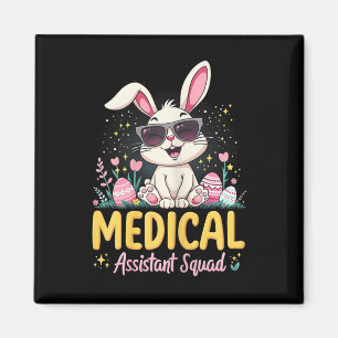 Retro Groovy Medical Instant Squad Bunny Ear Flowe Magneet