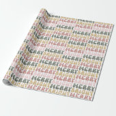 Retro Groovy Merry & Helder Kleurrijk Patroon Cadeaupapier (Uitgerold)
