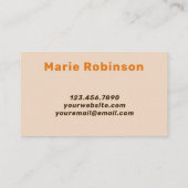 Retro Groovy Metallic Squiggles Sinaasappel Bruin Visitekaartje (Achterkant)