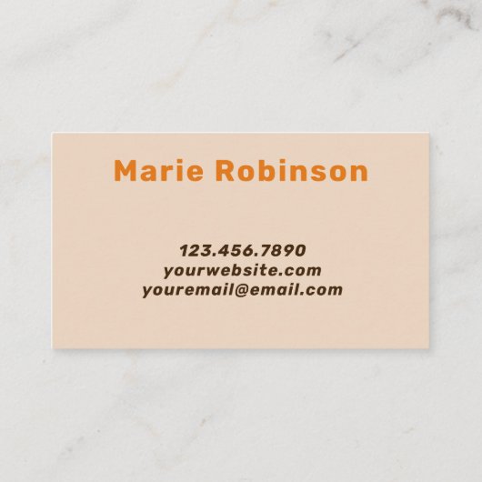 Retro Groovy Metallic Squiggles Sinaasappel Bruin Visitekaartje (Achterkant)