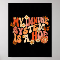 Retro groovy mijn immuunsysteem is een vlinder