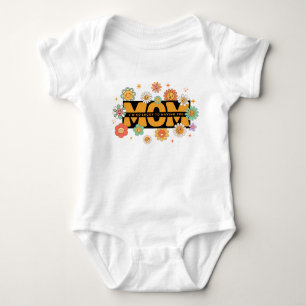 Retro Groovy Moeder Bloemen - Peuter & Baby Design Romper
