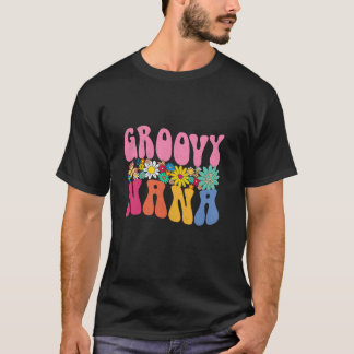 Retro Groovy Nana Daisy Bloemgeschenken voor Moede T-shirt