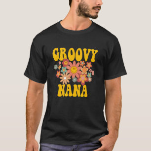 Retro Groovy Nana Matching Family 1st Birthday Par T-shirt