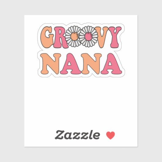 Retro Groovy Nana Matching Family Sticker (Vel)