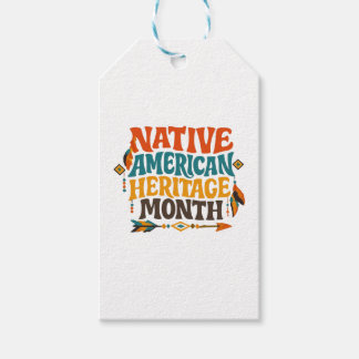 Retro Groovy Nationale Erfgoedmaand van de Inheems Cadeaulabel