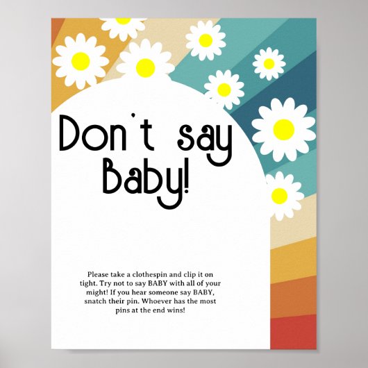 Rétro Groovy - N'utilisez pas le mot bébé Poster (Devant)