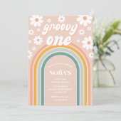 Retro Groovy One Boho First Birthday Kaart (Staand voorkant)