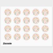 Retro Groovy One Boho First Birthday Ronde Sticker (Vel)