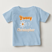 Retro Groovy One Boys 1e Verjaardag (Voorkant)