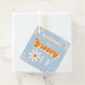 Retro Groovy One Boys 1e Verjaardag Bedankjes Labels (In situ)