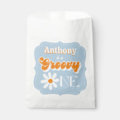 Retro Groovy One Boys 1e Verjaardag Bedankzakje (Voorkant)