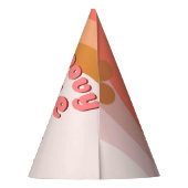 Retro Groovy One Daisy Eerste Verjaardag Deel Feesthoedjes (Achterkant)