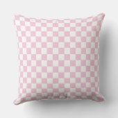 Retro Groovy One Roze en Witte Check Kussen (Achterkant)