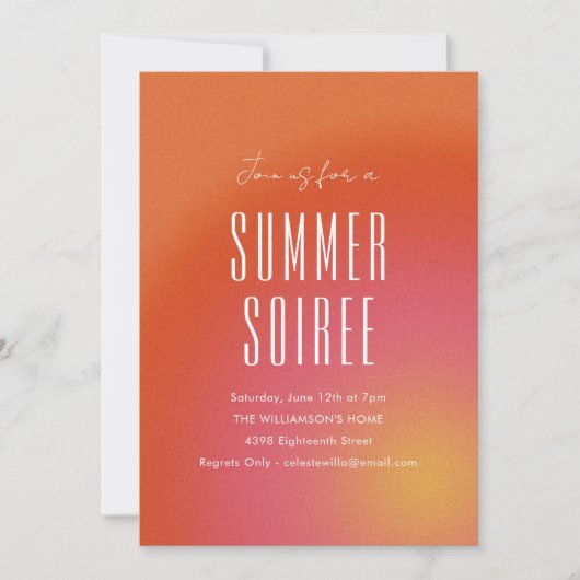 Retro Groovy Oranje Fun Summer Soiree Party Kaart (Voorkant)