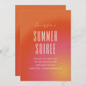 Retro Groovy Oranje Fun Summer Soiree Party Kaart (Voorkant / Achterkant)