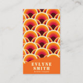 Retro Groovy Oranje QR Code 70s Boho Unique Visitekaartje (Voorkant)