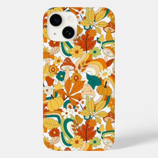 Retro Groovy-paddenstoelenpatroon Case-Mate iPhone Case (Achterkant)