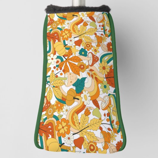 Retro Groovy-paddenstoelenpatroon Golfheadcover (Draai 90)