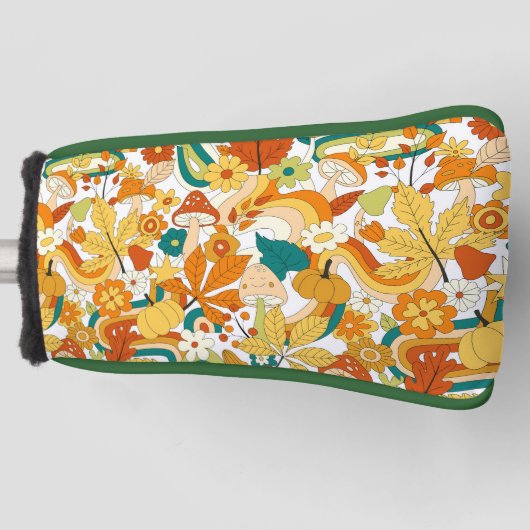 Retro Groovy-paddenstoelenpatroon Golfheadcover (Voorkant)