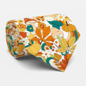 Retro Groovy-paddenstoelenpatroon Stropdas (Opgerold)