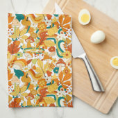 Retro Groovy-paddenstoelenpatroon Theedoek (Quarter Fold)