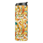 Retro Groovy-paddenstoelenpatroon Thermosbeker (Gedraaid links)