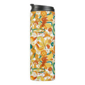 Retro Groovy-paddenstoelenpatroon Thermosbeker (Geroteerd rechts)