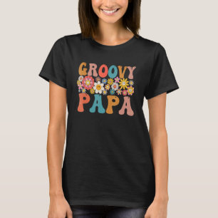 Retro Groovy Papa 1e verjaardag Familie Matchi T-shirt