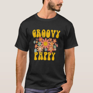Retro Groovy Pappy Matching Family 1st Birthday Pa T-shirt