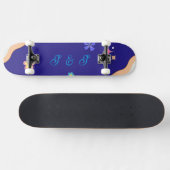 Retro Groovy Pastel Floral Aesthetic  Skateboard (Horizontaal)