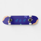 Retro Groovy Pastel Floral Aesthetic  Skateboard (Horizontaal)