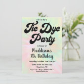 Retro Groovy Pastel Stropdas Die Verjaardag Kaart (Staand voorkant)