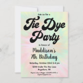 Retro Groovy Pastel Stropdas Die Verjaardag Kaart (Voorkant)