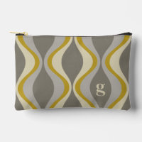 Retro Groovy Patroon - Monogram - Gouden Taupe