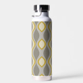 Retro Groovy Patroon - Monogram - Gouden Taupe Waterfles (Rechts)