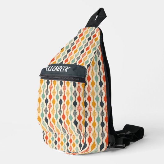 Retro Groovy Patroon Sling Bag (Rechterhoek)