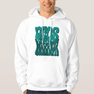 Retro Groovy PCOS WARRIOR Blauwgroen Ribbon Awaren Hoodie
