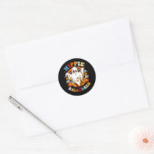 Retro Groovy Peace Hippie Halloween  Floral Ronde Sticker (Envelop)
