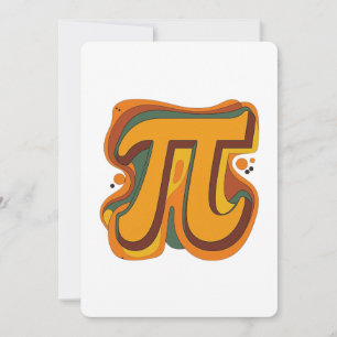 Retro Groovy Pi-symbool – Vintage wiskundig ontwer Feestdagenkaart