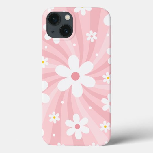 Retro Groovy Pink Sunshine Daisy Floral Hippie Case-Mate iPhone Case (Achterkant)