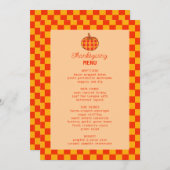Retro Groovy Plaid Pompoen Thanksgiving Diner Menu (Voorkant / Achterkant)