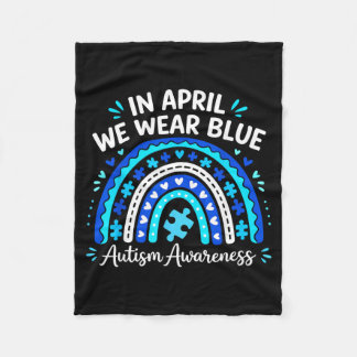 Retro Groovy Rainbow Autism Awareness Men Women Fleece Deken