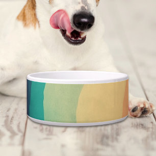 Retro Groovy Rainbow Gepersonaliseerde Hond Voerbakje