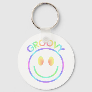 Retro Groovy Rainbow Sleutelhanger voor Hippies