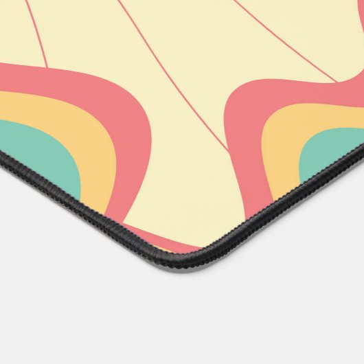 Retro Groovy Rainbow Waves Bureaumat (Hoek)