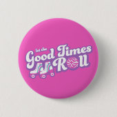 Retro Groovy Roller Disco Party Ronde Button 5,7 Cm (Voorkant)
