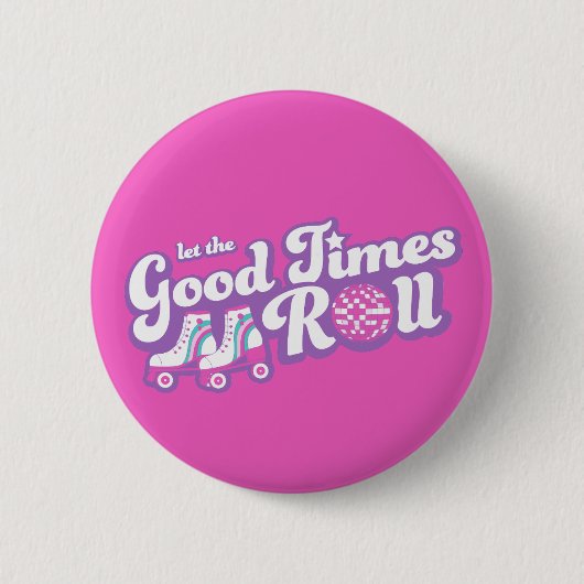 Retro Groovy Roller Disco Party Ronde Button 5,7 Cm (Voorkant)